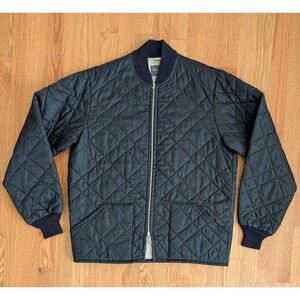 Vintage 70's/80S Oshkosh Quilted Liner Jacket Navy Medium Long Workwear Work